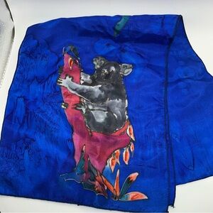 Silk and hand painted feel koala scarf 50 x 10 inches